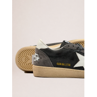 Golden Goose Mens Ball Star in Grey Suede With White Star