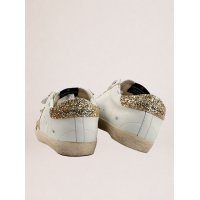 Golden Goose Old School With Gold Star in Laminated Leather