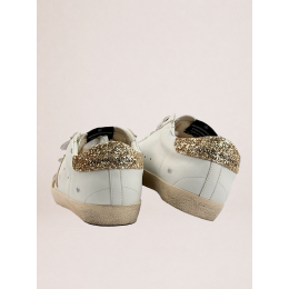 Golden Goose Old School With Gold Star in Laminated Leather