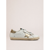 Golden Goose Old School With Gold Star in Laminated Leather
