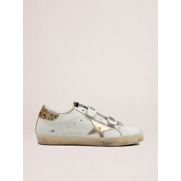 Golden Goose Old School With Gold Star in Laminated Leather