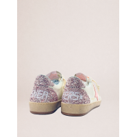 Golden Goose Ball Star in nappa with pink suede star and glitter heel tab