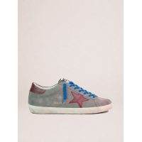 Golden Goose Mens Super Star Sneakers in Dark Gray Suede
