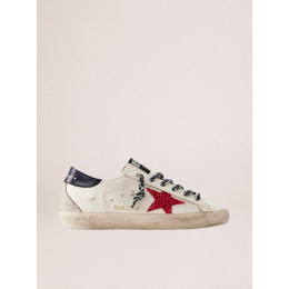 Golden Goose Super Star Red Glitter Star