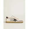 Мужские кеды Golden Goose Mens Ball Star in Grey Fabric With Green Star