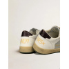 Мужские кеды Golden Goose Mens Ball Star in Grey Fabric With Green Star