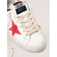 Golden Goose Super Star in Green Heel With Gold Star