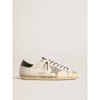 Golden Goose Mens Super Star Ltd With Croc-Print Star And Green Heel Tab