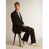 Мужские кеды Golden Goose Mens Super Star Ltd With Croc-Print Star And Green Heel Tab