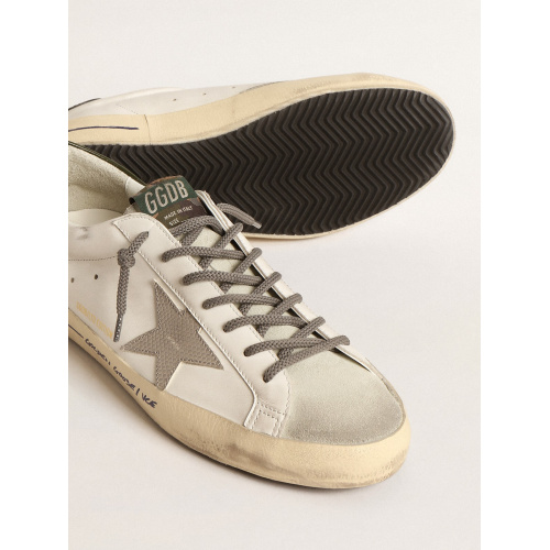 Мужские кеды Golden Goose Mens Super Star Ltd With Croc-Print Star And Green Heel Tab