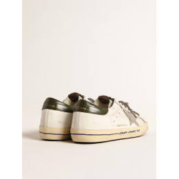 Golden Goose Mens Super Star Ltd With Croc-Print Star And Green Heel Tab