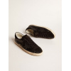 Мужские кеды Golden Goose Mens Super Star Ltd In Crocodile-Print Leather With Black Suede Inserts