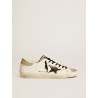 Golden Goose Mens Super Star Ltd With Black Croc-Print Leather Star And Suede Inserts