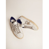 Мужские кеды Golden Goose Mens Super Star With Suede Star And Blue Heel Tab