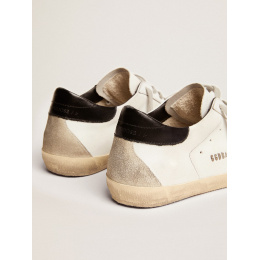 Golden Goose Mens Super Star With Black Heel Tab And Metal Stud Lettering