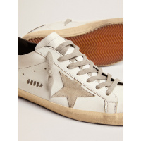 Golden Goose Mens Super Star With Black Heel Tab And Metal Stud Lettering