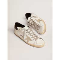 Golden Goose Mens Super Star With Black Heel Tab And Metal Stud Lettering