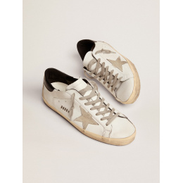 Golden Goose Mens Super Star With Black Heel Tab And Metal Stud Lettering