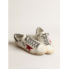 Мужские кеды Golden Goose Mens Super Star With Red Suede Star And Green Leather Heel Tab