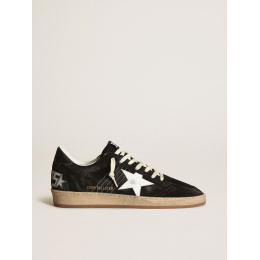 Golden Goose Mens Ball Star In Black Suede With White Leather Star