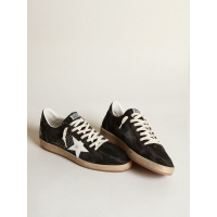 Golden Goose Mens Ball Star In Black Suede With White Leather Star