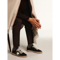 Golden Goose Mens Ball Star In Black Suede With White Leather Star