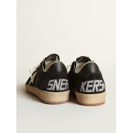 Golden Goose Mens Ball Star In Black Suede With White Leather Star
