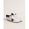 Мужские кеды Golden Goose Mens Ball Star In White Nappa With Black Star