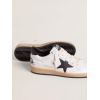 Мужские кеды Golden Goose Mens Ball Star In White Nappa With Black Star