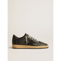 Golden Goose Mens Ball Star In Black Nappa With Suede Star And Nappa Heel Tab