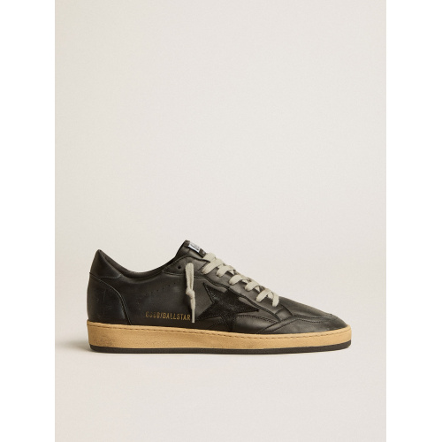 Мужские кеды Golden Goose Mens Ball Star In Black Nappa With Suede Star And Nappa Heel Tab