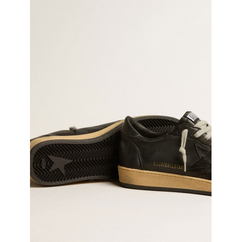 Мужские кеды Golden Goose Mens Ball Star In Black Nappa With Suede Star And Nappa Heel Tab