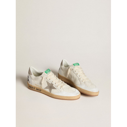 Женские кеды Golden Goose Ball Star In Nappa Leather With Gray Nubuck Star And Heel Tab