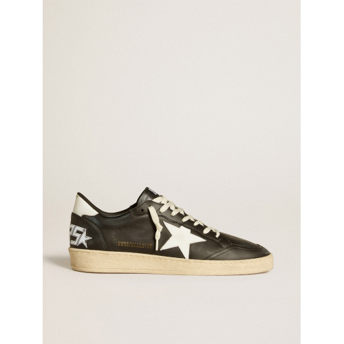 Мужские кеды Golden Goose Mens Ball Star In Black Nappa With White Leather Star And Heel Tab
