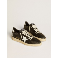 Golden Goose Mens Ball Star in black nappa with white leather star and heel tab
