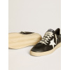 Мужские кеды Golden Goose Mens Ball Star In Black Nappa With White Leather Star And Heel Tab