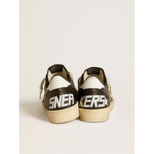 Мужские кеды Golden Goose Mens Ball Star In Black Nappa With White Leather Star And Heel Tab