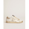 Женские кеды Golden Goose Super Star with gold sparkle foxing and metal stud lettering