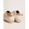 Женские кеды Golden Goose Super Star with gold sparkle foxing and metal stud lettering