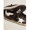 Женские кеды Golden Goose Super Star In Black Leather With White Leather Star And Heel Tab