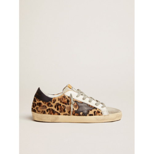 Женские кеды Golden Goose Super Star In Leopard Print Leather