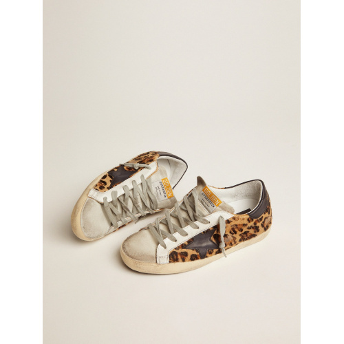 Женские кеды Golden Goose Super Star In Leopard Print Leather