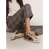 Golden Goose Super Star In Leopard Print Leather