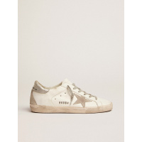 Golden Goose Super Star With Silver Heel Tab And Metal Stud Lettering