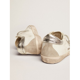 Golden Goose Super Star With Silver Heel Tab And Metal Stud Lettering