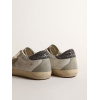 Женские кеды Golden Goose Super Star With Gray Star And Dark Gray Glitter Heel Tab