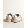 Женские кеды Golden Goose Super Star With Gold Glitter Star And Ice-Gray Suede Inserts