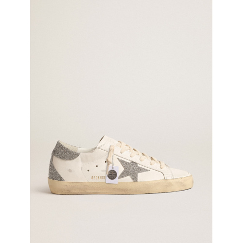 Женские кеды Golden Goose Super Star With Silver Swarovski Crystal Star And Heel Tab