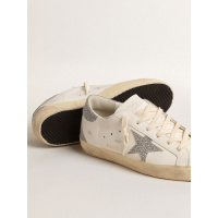 Golden Goose Super Star With Silver Swarovski Crystal Star And Heel Tab