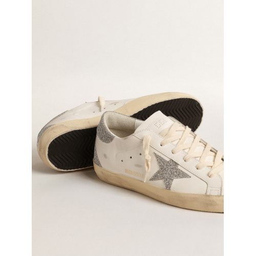 Женские кеды Golden Goose Super Star With Silver Swarovski Crystal Star And Heel Tab